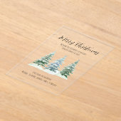 Rustieke Snowy Pine Trees Merry Christmas Kaart Acryl Uitnodigingen (Laagn)
