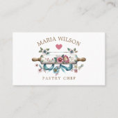 Rustieke Sociale Media Iconen Gebak Chef Rolling P Visitekaartje (Voorkant)