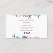 Rustieke Sociale Media Iconen Gebak Chef Rolling P Visitekaartje (Achterkant)