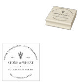 Rustieke Sourdough Bakkerij Logo Hout Rubberstempel (Gestempeld)