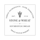 Rustieke Sourdough Bakkerij Logo Hout Rubberstempel (Afrduk)