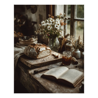 Rustieke Sourdough & Wilde Bloemen Foto Afdruk