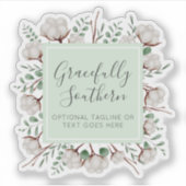 Rustieke Southern Cotton Boll Flowers Boutique Log Sticker (Voorkant)