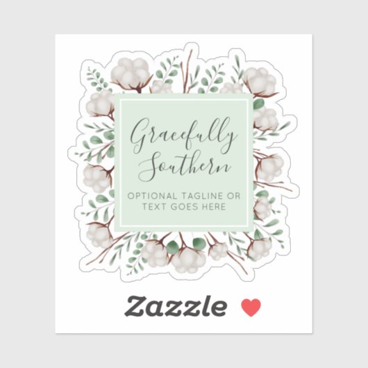Rustieke Southern Cotton Boll Flowers Boutique Log Sticker (Vel)