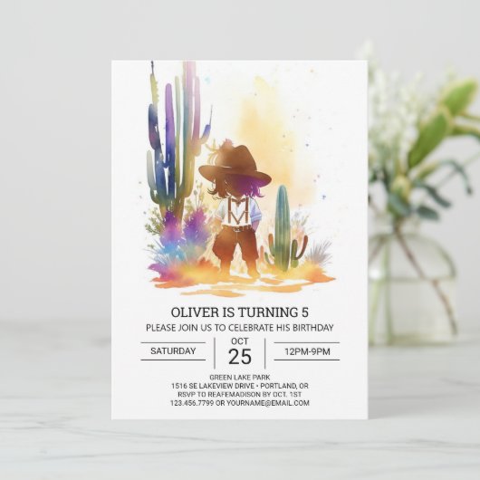 Rustieke Southern Cowboy Verjaardag Kaart (Staand voorkant)