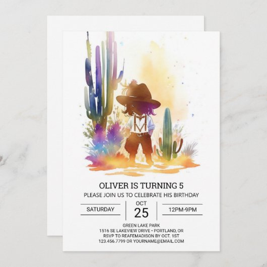 Rustieke Southern Cowboy Verjaardag Kaart (Voorkant / Achterkant)