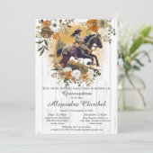 Rustieke Spaanse Quinceañera Mis Quince Cowgirl Kaart (Staand voorkant)