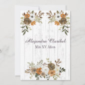 Rustieke Spaanse Quinceañera Mis Quince Cowgirl Kaart (Achterkant)