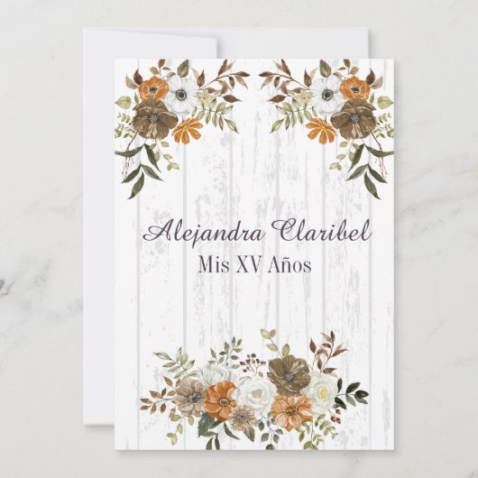 Rustieke Spaanse Quinceañera Mis Quince Cowgirl Kaart (Achterkant)