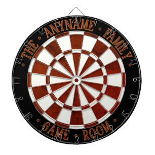 Rustieke SPEELKAMER Bruine Witte & Zwarte Rand Dartbord