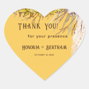 Rustieke Spice Mosterd Zonnebloem Bridal Hart Sticker