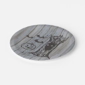 Rustieke Spooky Happy Halloween Kostuum Party Kat Papieren Bordje (Gekanteld)