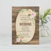 Rustieke Spring Flower Wedding Invitation Kaart (Staand voorkant)