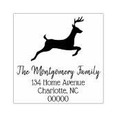 Rustieke springende herten & familienaam rubberstempel (Afrduk)