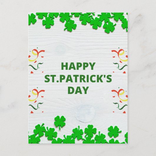 Rustieke St. Patrick's Day Shamrock-viering Briefkaart (Voorkant)