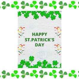 Rustieke St. Patrick's Day Shamrock-viering Briefkaart