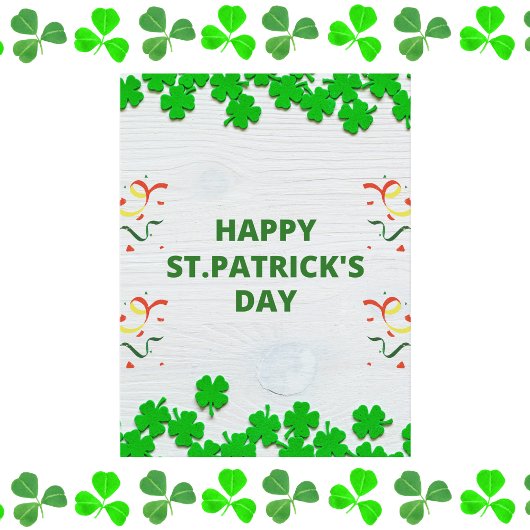 Rustieke St. Patrick's Day Shamrock-viering Briefkaart