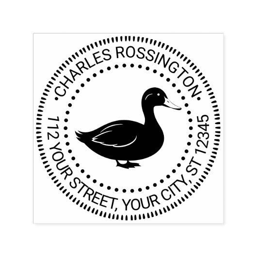 Rustieke Staande Eend Naam Retouradres Zelfinktende Stempel (Design)