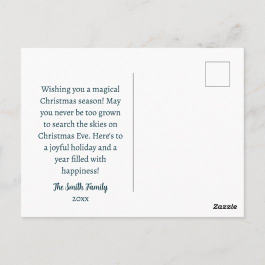 Rustieke stad kerst briefkaart (Achterkant)