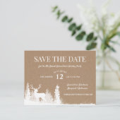 Rustieke Stag Christmas Holiday Party Save the Dat Aankondigingskaart (Staand voorkant)