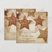 Rustieke Star Tree Ornamenten Kerstfeest Kaart (Voorkant / Achterkant)