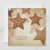 Rustieke Star Tree Ornamenten Kerstfeest Kaart (Achterkant)