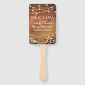 Rustieke Starfish strand verlichting bruiloft prog Handwaaier (Voorkant)