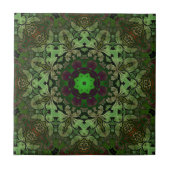 Rustieke Steampunk Boheemse bos groene mandala Tegeltje (Voorkant)