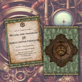 Rustieke Steampunk Elegantie Victoriaans bruiloft Kaart