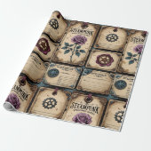 Rustieke Steampunk Rozen Inpakpapier (Uitgerold)