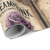 Rustieke Steampunk Rozen Inpakpapier (Rol Hoek)
