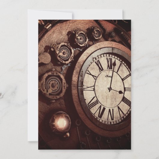 Rustieke Steampunk Verjaardagsuitnodiging Kaart (Achterkant)