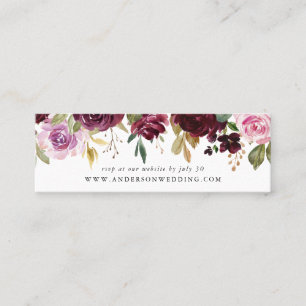 Rustieke Stemming Bloemen Trouwwebsite RSVP Kaar Mini Visitekaartje