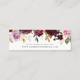 Rustieke Stemming Bloemen | Trouwwebsitekaarten Mini Visitekaartje