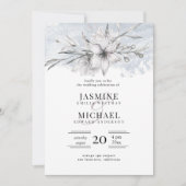 rustieke stencil botanische elegante bruiloft kaart (Voorkant)