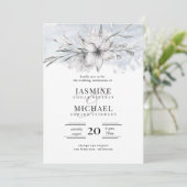 rustieke stencil botanische elegante bruiloft kaart (Staand voorkant)