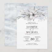 rustieke stencil botanische elegante bruiloft kaart (Voorkant / Achterkant)