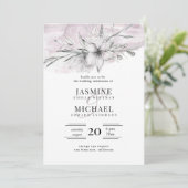 rustieke stencil botanische elegante bruiloft kaart (Staand voorkant)