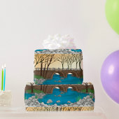 Rustieke stenen brug over de Natuur Cadeaupapier