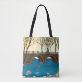 Rustieke stenen brug over de Natuur Tote Bag (Voorkant)