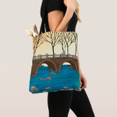 Rustieke stenen brug over de Natuur Tote Bag