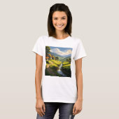 Rustieke stenen huizen dorp t-shirt (Voorkant volledig)