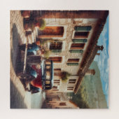 Rustieke stenen huizen. legpuzzel (Horizontaal)