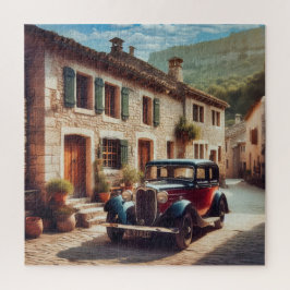 Rustieke stenen huizen. legpuzzel