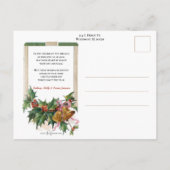 Rustieke stenen kerk in de winter met Holly Briefkaart (Achterkant)