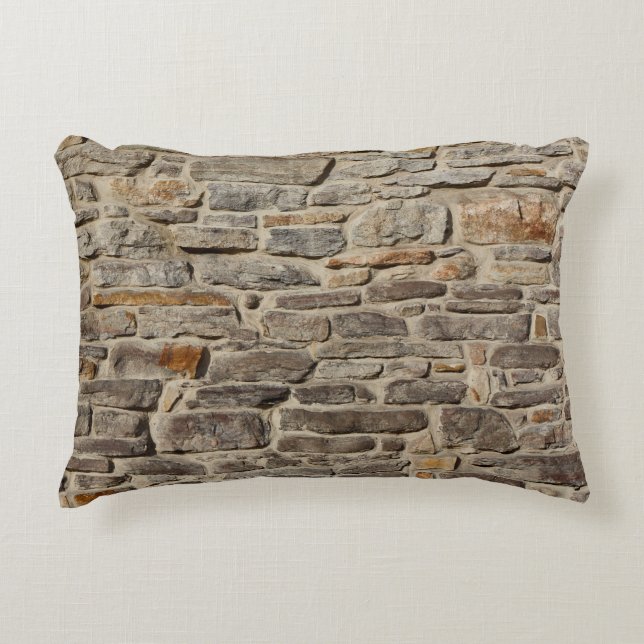 Rustieke stenen muur, getextureerde decor accent kussen (Voorkant)