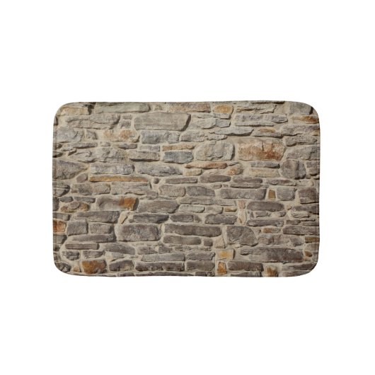 Rustieke stenen muur, getextureerde decor badmat (Voorkant)