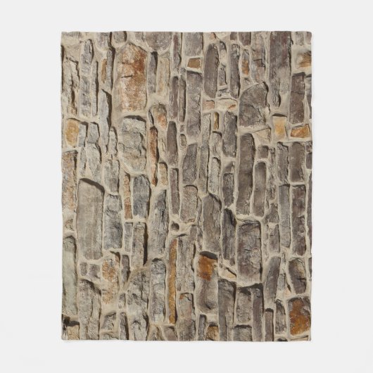 Rustieke stenen muur, getextureerde decor fleece deken (Voorkant)