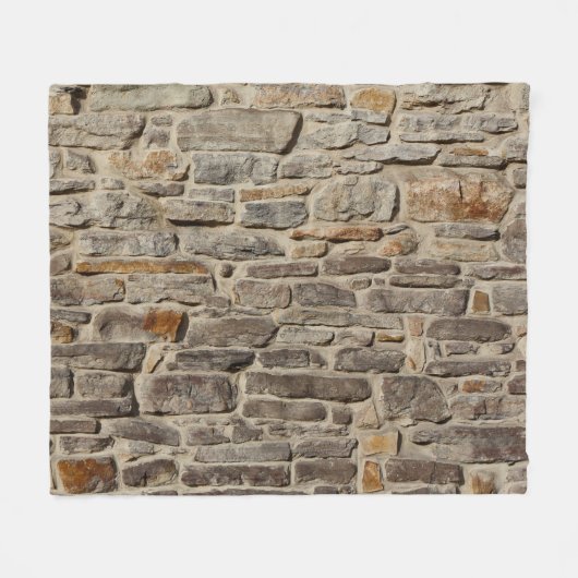 Rustieke stenen muur, getextureerde decor fleece deken (Voorkant (Horizontaal))