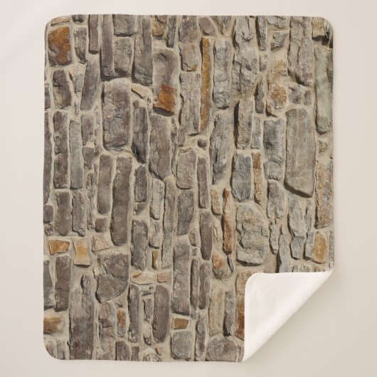 Rustieke stenen muur, getextureerde decor sherpa deken (Voorkant)